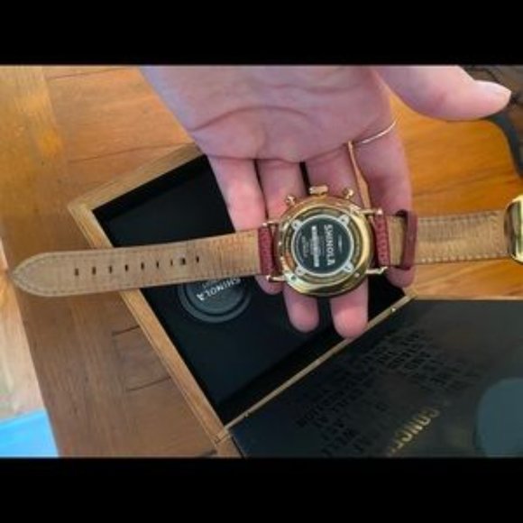 Shinola - Canfield Chrono 43MM Rose Gold Face with Burgundy Leather Band main image 5